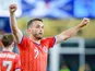 John McGinn of Scotland celebrates his goal