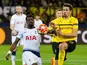 Tottenham Hotspur's Serge Aurier and Borussia Dortmund's Raphael Guerriero pictured on March 6, 2019