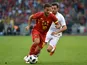 Eden Hazard in action during the international friendly between Belgium and Portugal on June 2, 2018