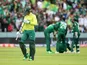 South Africa's Rassie van der Dussen walks after being dismissed against Pakistan on June 23, 2019