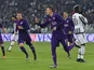 Josip Ilicic of ACF Fiorentina celebrates the opening goal from the penalty spot during the Serie A match betweeen Juventus FC and ACF Fiorentina at Juventus Arena on December 13, 2015