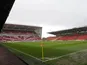 A general view of inside Pittodrie Stadium before the Scottish Premiere League match between Aberdeen FC and Motherwell FC at Pittodrie Stadium on May 11, 2014