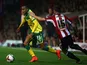 Martin Olsson of Norwich attacks during the Sky Bet Championship match between Brentford and Norwich City at Griffin Park on September 16, 2014
