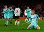 Solly March celebrates scoring for Brighton & Hove Albion against Southampton on December 24, 2022