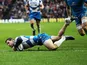 Scotland's Tim Visser scores a try against Italy during the Six Nations match on February 9, 2013