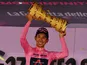 Egan Bernal celebrates winning the Giro d'Italia in May 2021