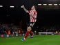 Sheffield United's Billy Sharp celebrates scoring their first goal on February 9, 2022
