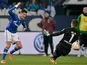 Schalke's Ciprian Marica scores his team's fourth goal against Hannover on January 18, 2013