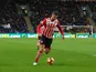 Southampton forward Jay Rodriguez in action during his side's Premier League clash with Hull City at the KCOM Stadium on November 6, 2016