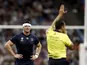  England's Tom Curry before being shown a yellow card by referee Mathieu Raynal on September 9, 2023