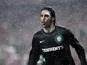 Celtic striker Giorgos Samaras reacts to his equaliser versus Benfica on November 20, 2012