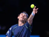 Alex de Minaur in action at the Vienna Open on October 24, 2024