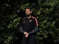 Olivier Giroud in action during an Arsenal training session on September 13, 2017