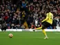 Watford's Ismaila Sarr has his shot saved from the penalty spot, November, 20, 2021