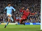 Leroy Sane's goal is ruled offside in the Champions League quarter-final second leg between Manchester City and Liverpool on April 10, 2018