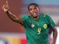 Samuel Eto'o celebrates scoring for Cameroon on January 29, 2006