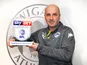 Wigan Athletic manager Paul Cook poses with his League One manager of the month award for March 2018