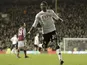 Fulham's Hugo Rodellega celebrates a goal against West Ham on January 30, 2013