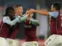 Aston Villa's Ross Barkley celebrates scoring against Leicester City in the Premier League on October 18, 2020