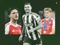 Bruno Guimaraes/Declan Rice/Martin Odegaard composite
