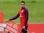 Chris Smalling in action during an England training session on August 29, 2017