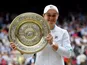 Ashleigh Barty celebrates winning the women's Wimbledon title on July 10, 2021