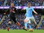Kevin De Bruyne scores the opener during the Premier League game between Manchester City and Arsenal on November 5, 2017