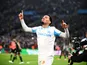 Ethan Nwaneri celebrates after scoring for Marseille