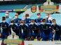 Gremio players pose for a team photo on March 15, 2020