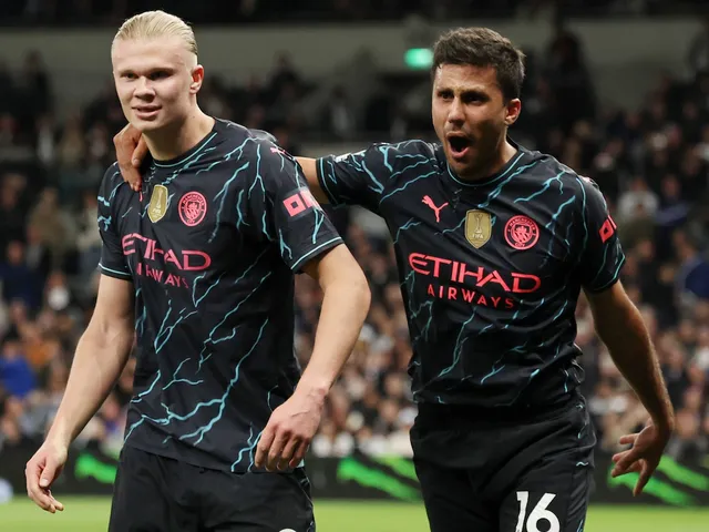 Manchester City duo Erling Haaland and Rodri on May 14, 2024