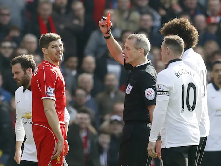 On this day: Steven Gerrard sent off after 38 seconds in final Man Utd meeting