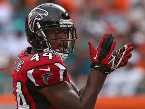 Atlanta Falcons' Jason Snelling reacts after scoring a touchdown against Miami Dolphins on September 22, 2013