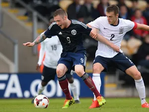 Denny Johnstone of Scotland during the UEFA U19 Championship Elite Qualifying Round Group One match between England U19 and Scotland U19 at the Pirelli Stadium on May 26, 2014