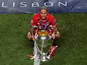 Bayern Munich's Thiago Alcantara pictured after winning the Champions League final on August 23, 2020