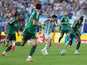 Lionel Messi in action with Argentina