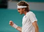 Stefanos Tsitsipas reacts at the French Open on June 4, 2021