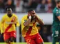 Lens' Wesley Said celebrates scoring their first goal on October 24, 2021