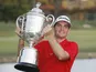 Keegan Bradley celebrates winning the US PGA Championship in 2011