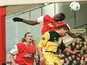 Arsenal's Patrick Vieira and Port Vale's Andy Porter challenge for the ball on January 3, 1998