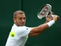 Dan Evans in action at Wimbledon on July 2, 2019