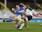 Fulham's Ademola Lookman in action with Brighton & Hove Albion's Lewis Dunk in the Premier League on December 16, 2020