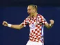 Croatia's Domagoj Vida celebrates after the match against Ukraine on March 24, 2017