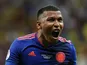 Colombia's Roger Martinez celebrates scoring against Argentina in the Copa America on June 15, 2019