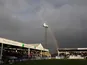 General view as a rainbow is seen over Hartlepool United's Victoria Park during the match on January 8, 2023