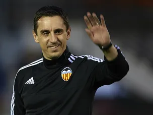 Neville paying no attention to Gent vs. Zenit