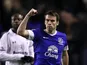 Seamus Coleman celebrates his team's win after the final whistle on December 9, 2012