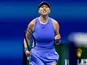 Amanda Anisimova reacts at the US Open on September 5, 2025