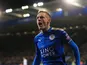 Leicester City striker Jamie Vardy celebrates scoring during his side's Premier League clash with Tottenham Hotspur at the King Power Stadium on November 28, 2017