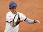 Kei Nishikori in action against Dan Evans at the French Open on September 27, 2020