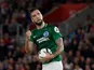 Shane Duffy celebrates pulling one back during the Premier League game between Southampton and Brighton & Hove Albion on September 17, 2018